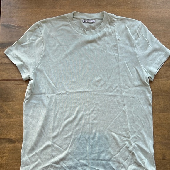 Zara Turquoise T-Shirt Men’s Small - Picture 1 of 3